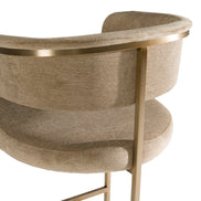 Sebastian - Modern Brown Fabric + Antique Brass Counter Chair - image 5