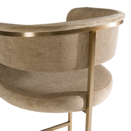 Sebastian - Modern Brown Fabric + Antique Brass Counter Chair - image 5