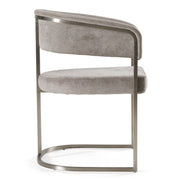 Sebastian - Modern Grey Fabric + Stainless Steel Dining Chair - image 2