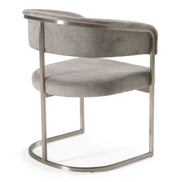 Sebastian - Modern Grey Fabric + Stainless Steel Dining Chair - image 3