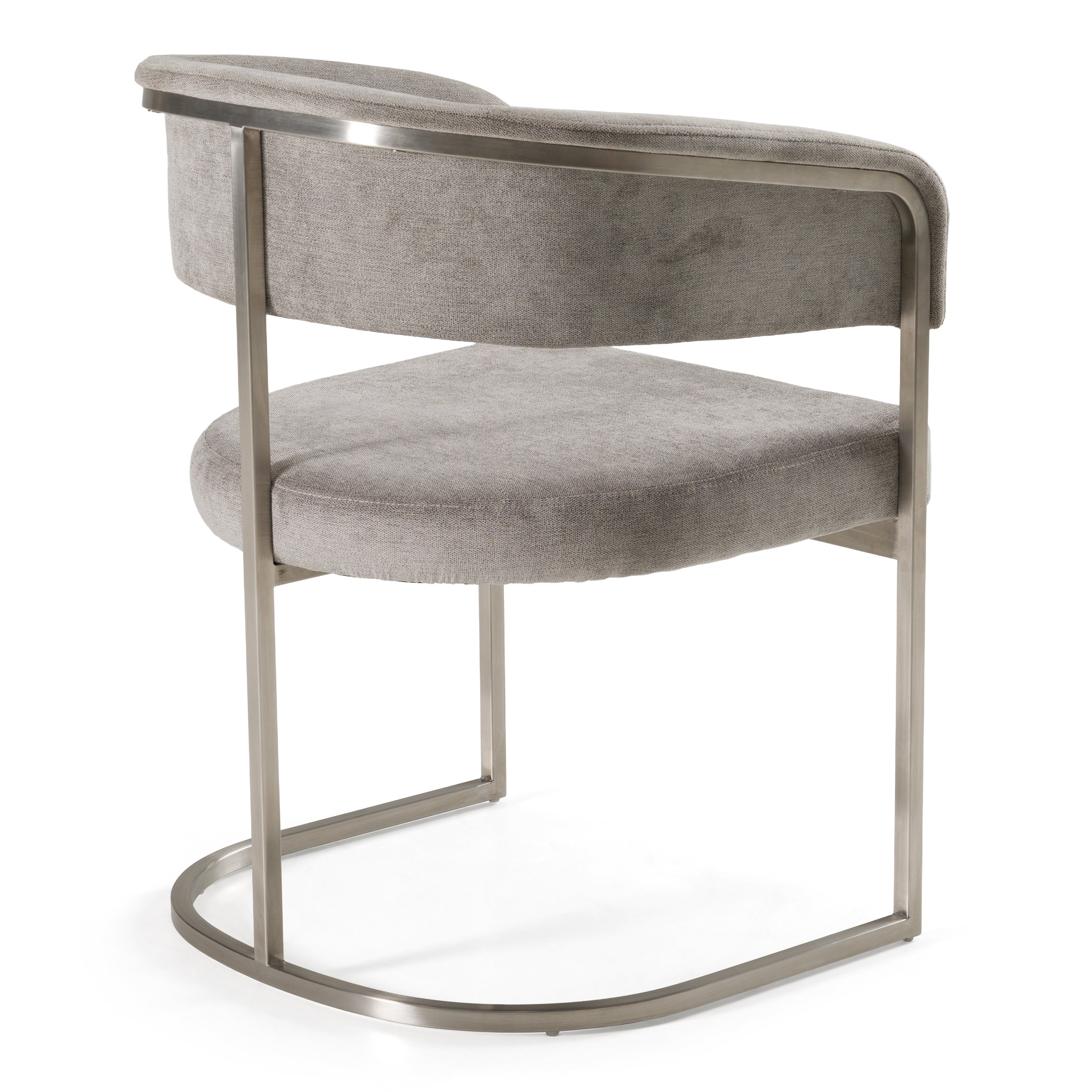 Sebastian - Modern Grey Fabric + Stainless Steel Dining Chair - image 3