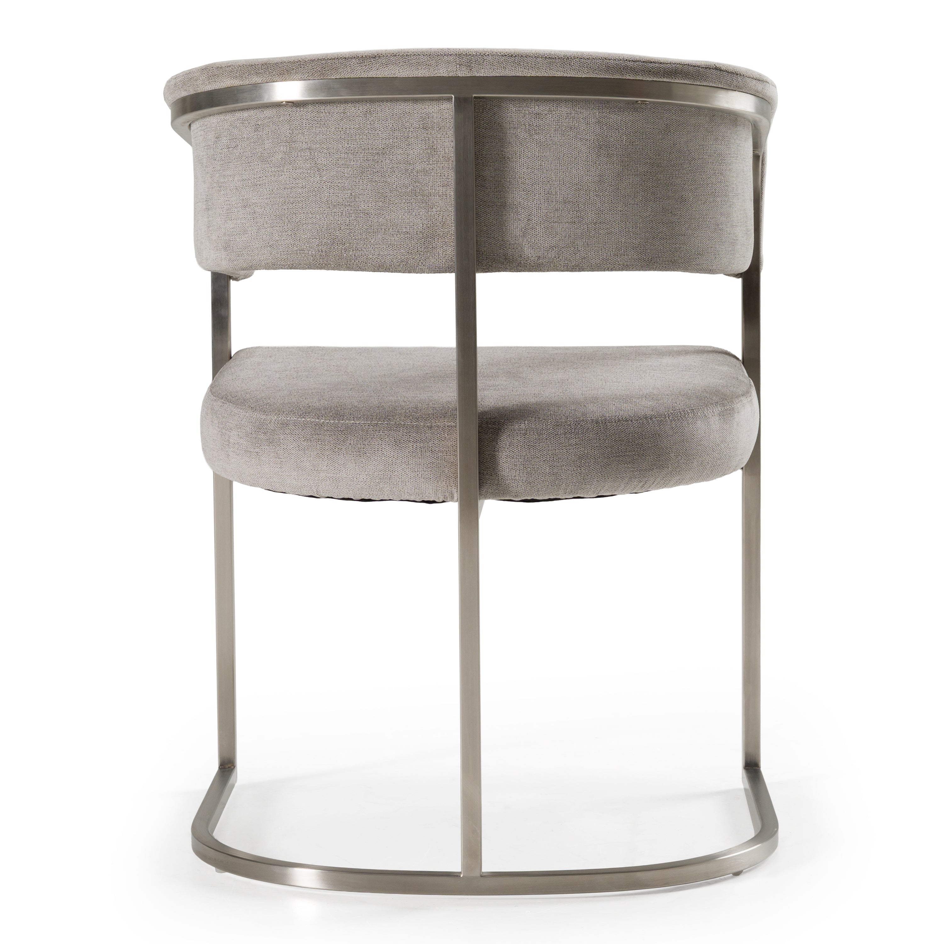 Sebastian - Modern Grey Fabric + Stainless Steel Dining Chair - image 4