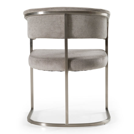 Sebastian - Modern Grey Fabric + Stainless Steel Dining Chair - image 4