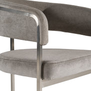 Sebastian - Modern Grey Fabric + Stainless Steel Dining Chair - image 5