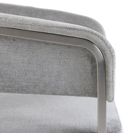 Sebastian - Modern Grey Fabric + Stainless Steel Counter Chair - image 4