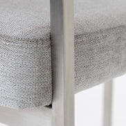 Sebastian - Modern Grey Fabric + Stainless Steel Counter Chair - image 5