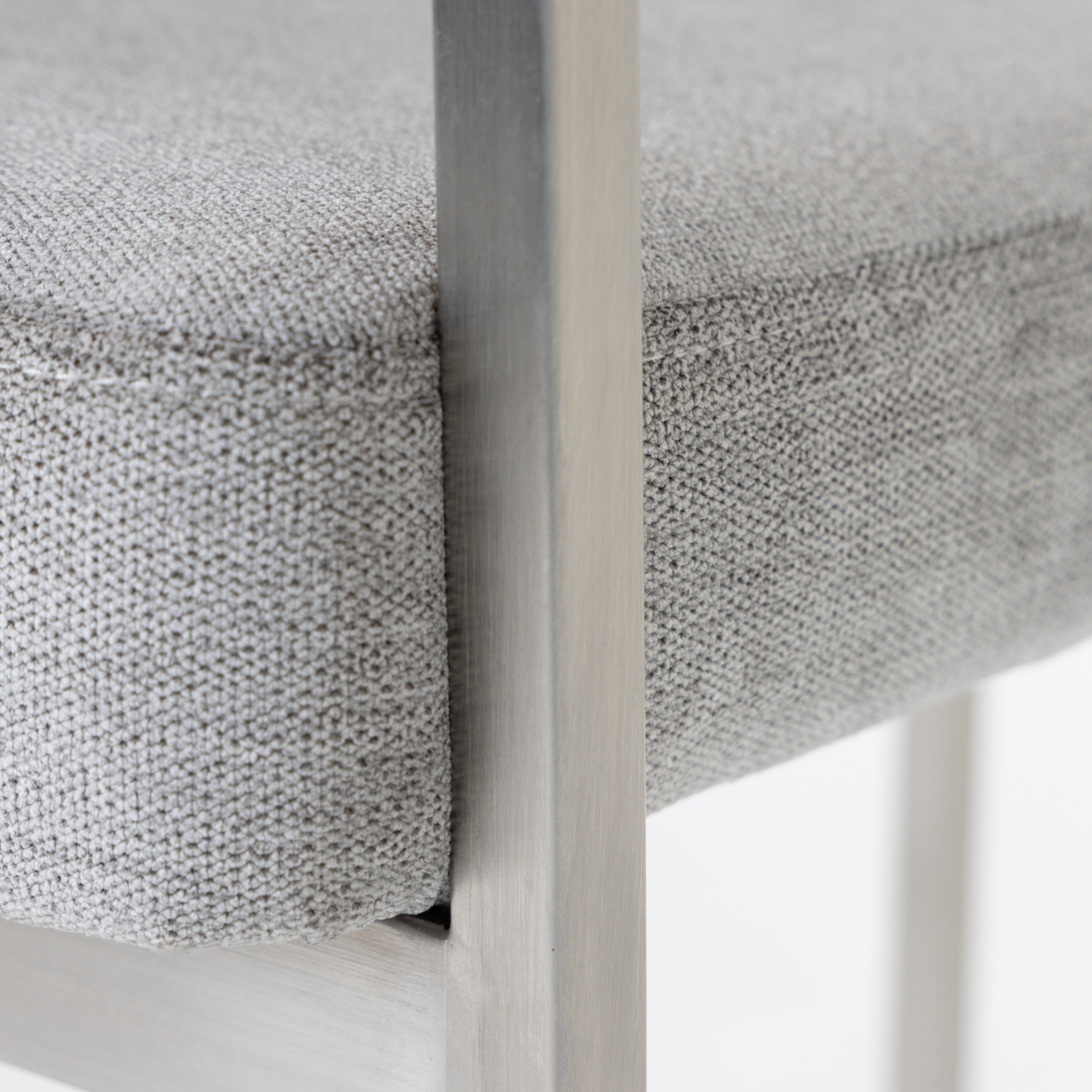 Sebastian - Modern Grey Fabric + Stainless Steel Counter Chair - image 5