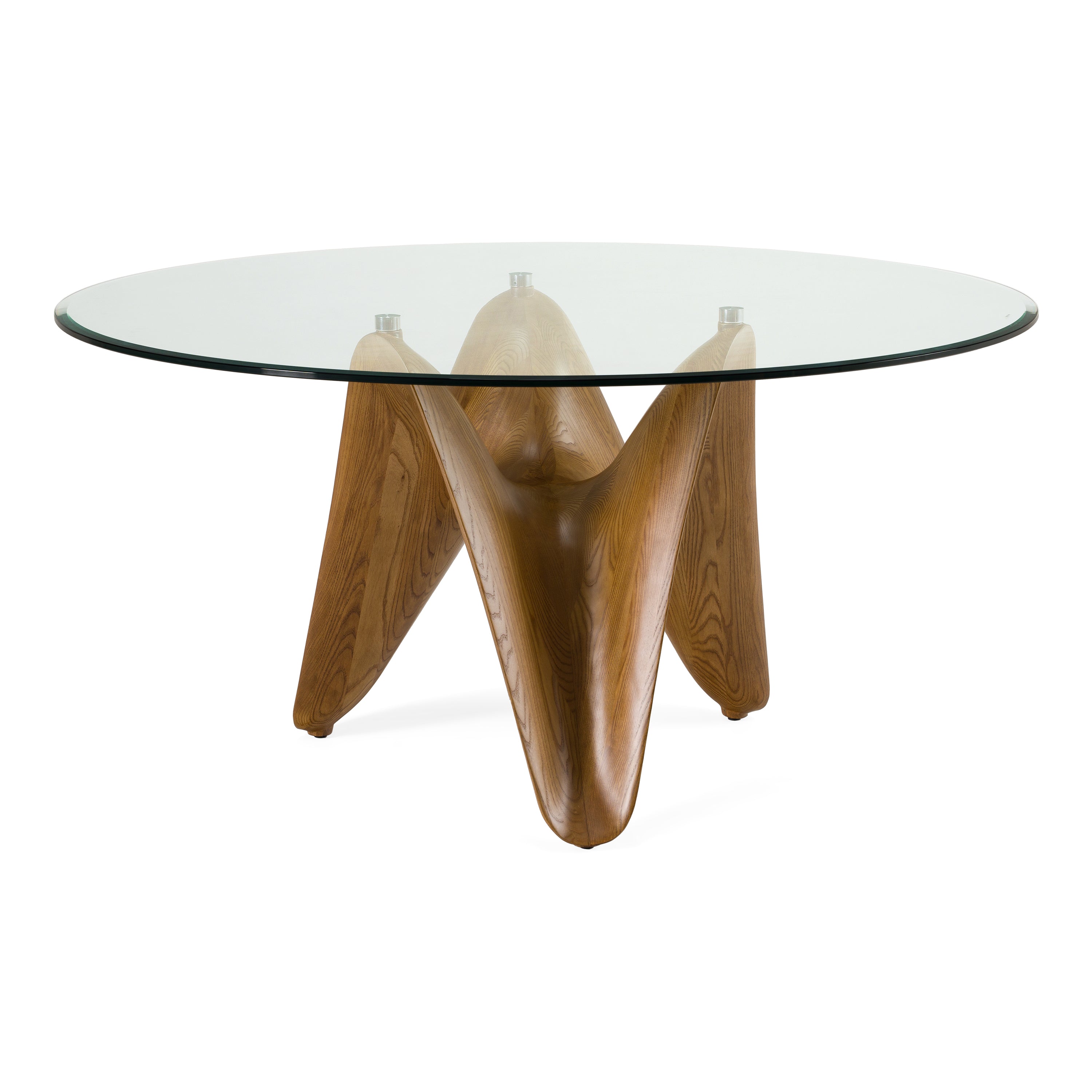 Seguin - Round Glass + Walnut Dining Table - image 2