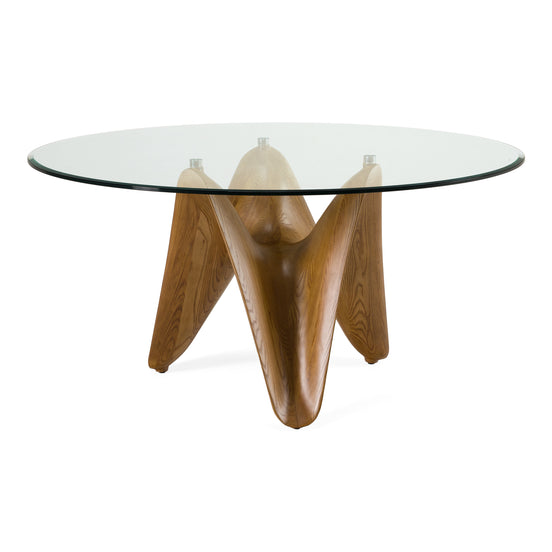 Seguin - Round Glass + Walnut Dining Table - image 2