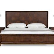 Shane - Eastern King Modern Acacia & Brass Bed