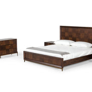 Shane - Eastern King Modern Acacia & Brass Bed - image 4