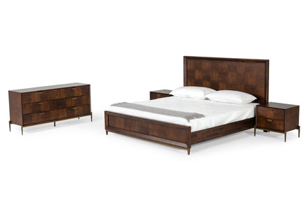 Shane - Eastern King Modern Acacia & Brass Bed - image 4