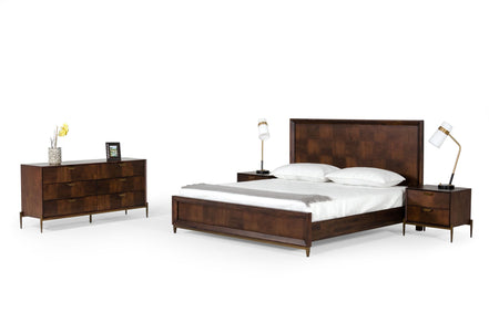 Shane - Eastern King Modern Acacia & Brass Bed - image 5