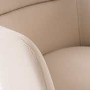 Shannon - Modern Beige Vegan Leather + Rosegold Dining Chair