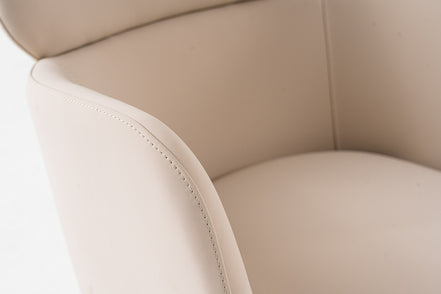 Shannon - Modern Beige Vegan Leather + Rosegold Dining Chair
