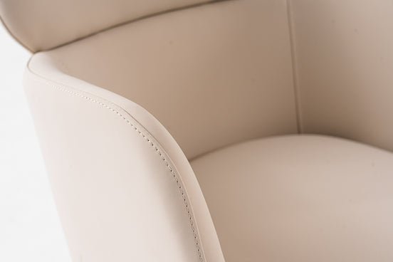 Shannon - Modern Beige Vegan Leather + Rosegold Dining Chair