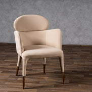 Shannon - Modern Beige Vegan Leather + Rosegold Dining Chair - image 2
