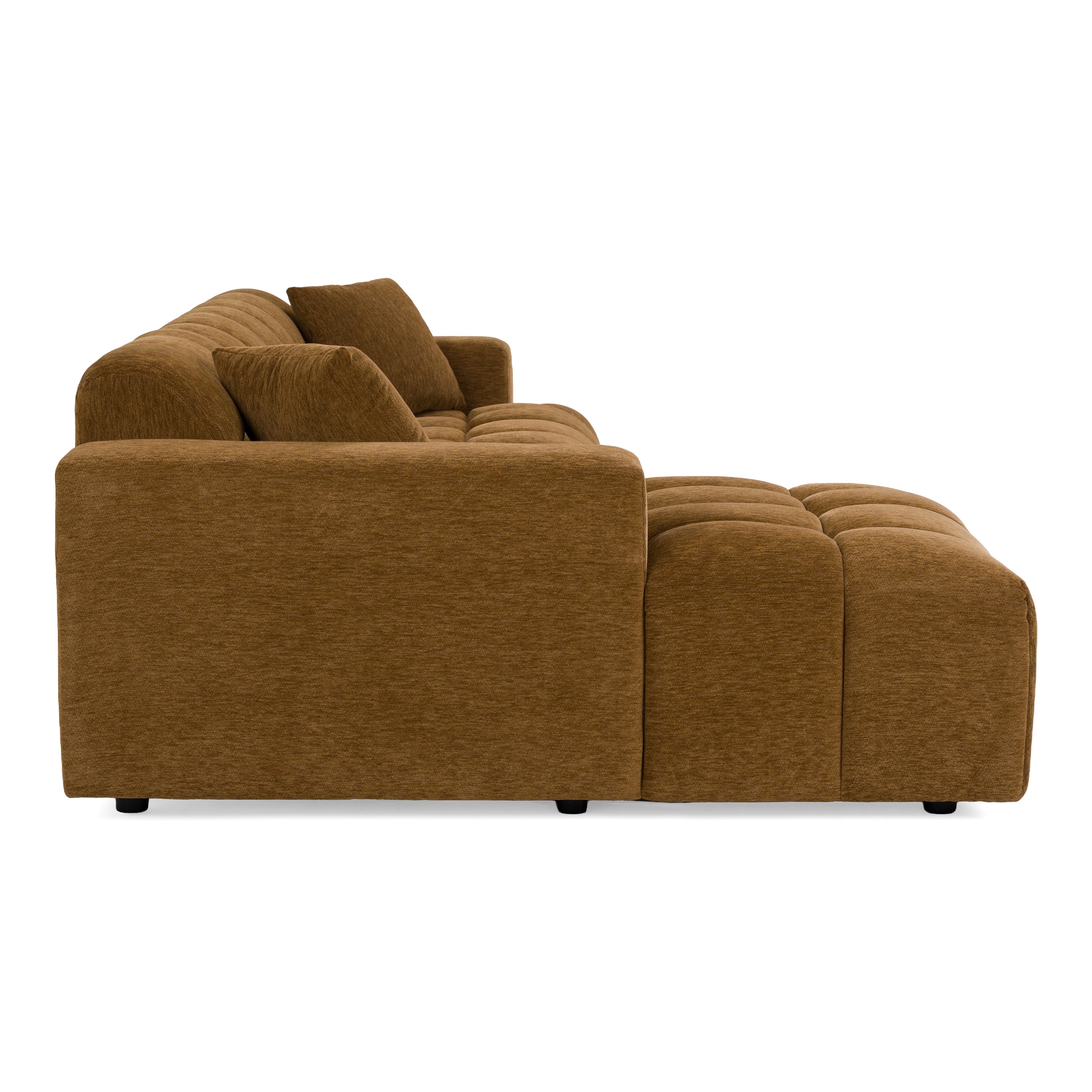 Shapiro - Modern Brown Fabric Sectional Sofa w/ Left Facing Chaise - image 5
