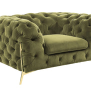 Sheila - Transitional Green Fabric Chair