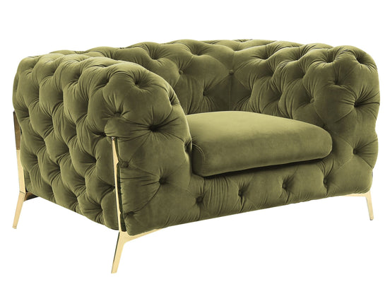 Sheila - Transitional Green Fabric Chair