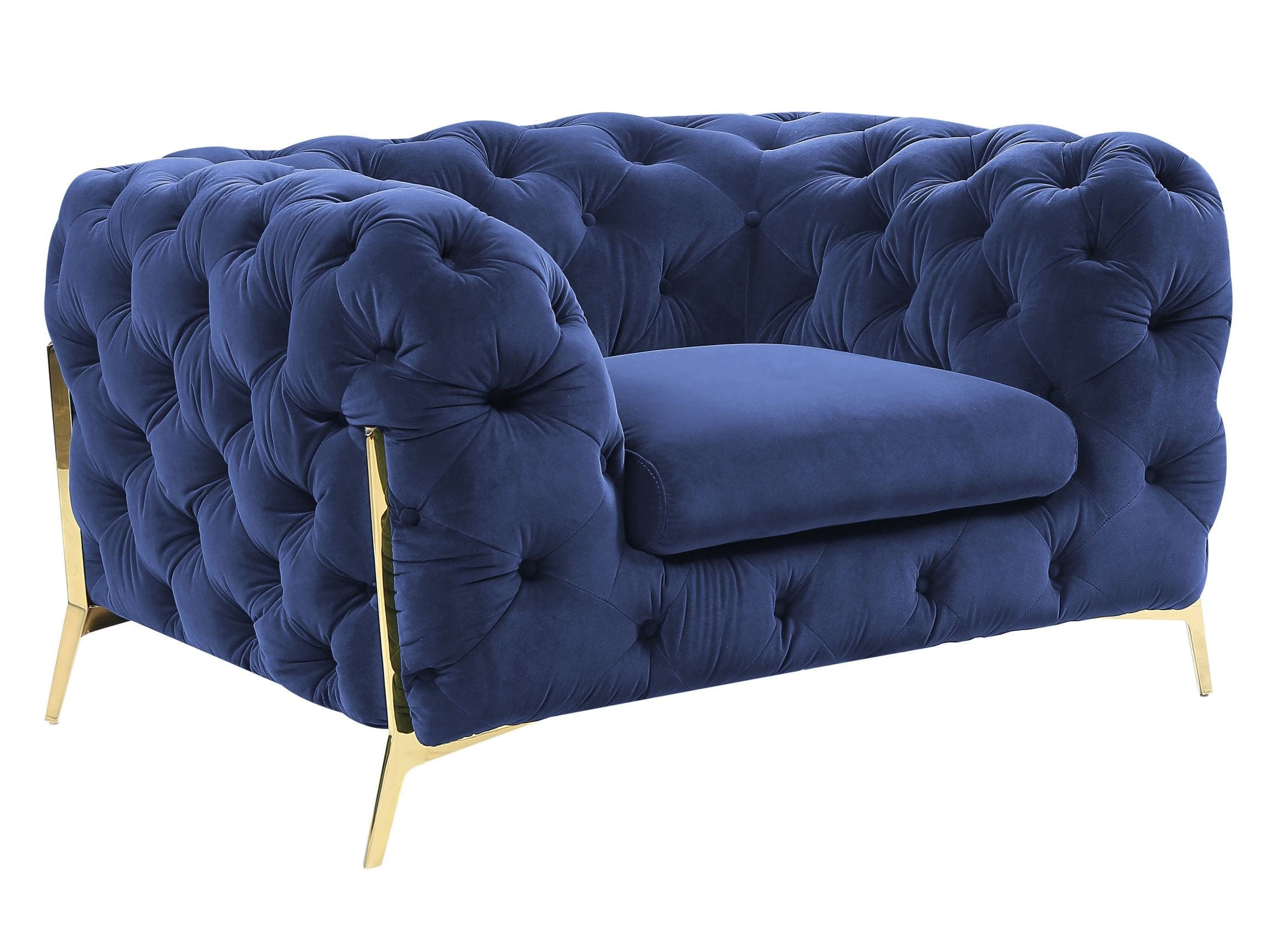Sheila - Transitional Dark Blue Fabric Chair - image 2