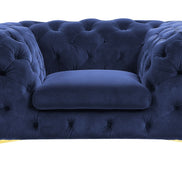 Sheila - Transitional Dark Blue Fabric Chair