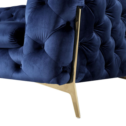 Sheila - Transitional Dark Blue Fabric Chair - image 3