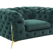 Sheila - Transitional Emerald Green Fabric Chair