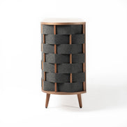 Sheridan - Mid-Century Modern Grey Fabric + Walnut Buffet - image 4