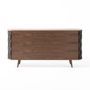 Sheridan - Mid-Century Modern Grey Fabric + Walnut Buffet - image 5