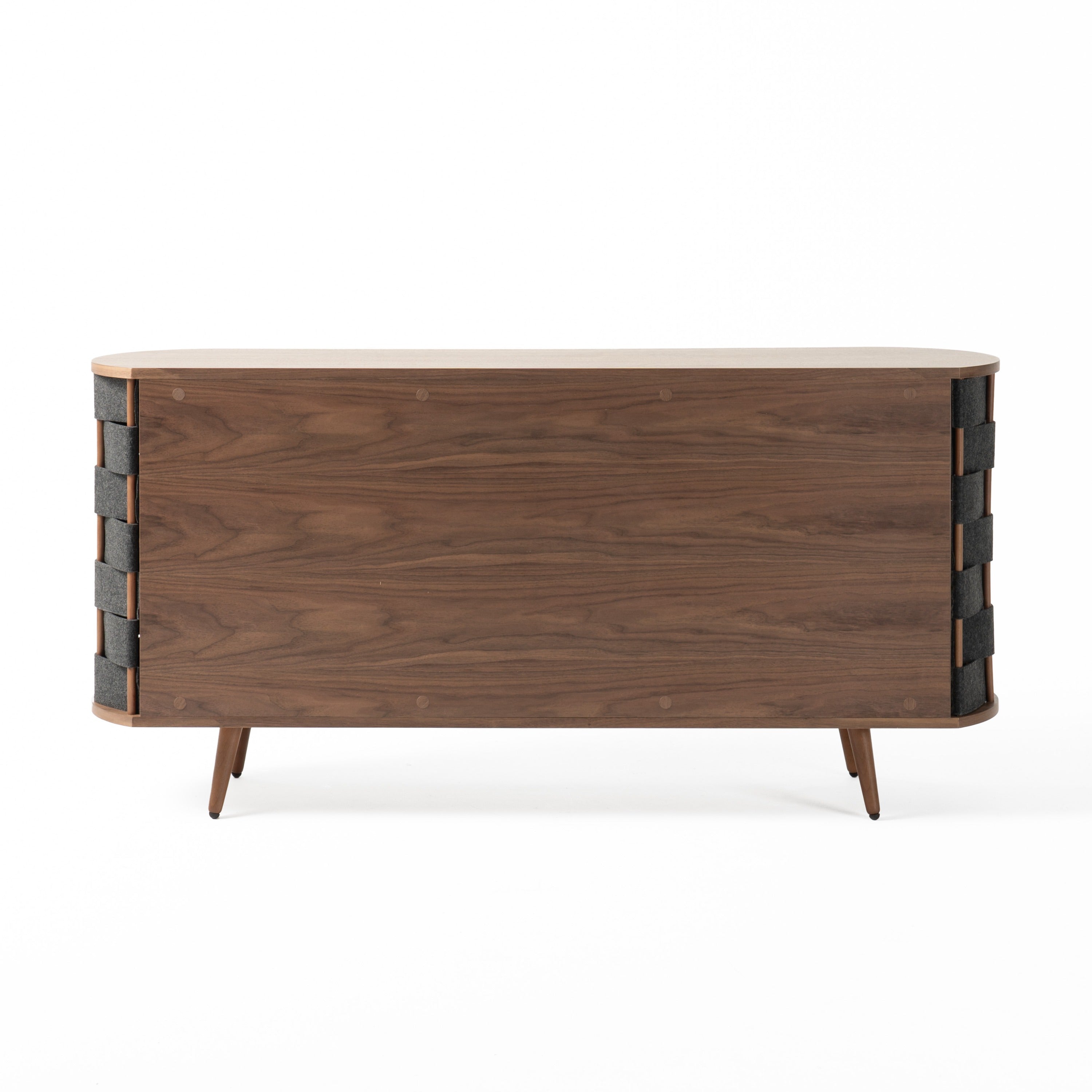 Sheridan - Mid-Century Modern Grey Fabric + Walnut Buffet - image 5