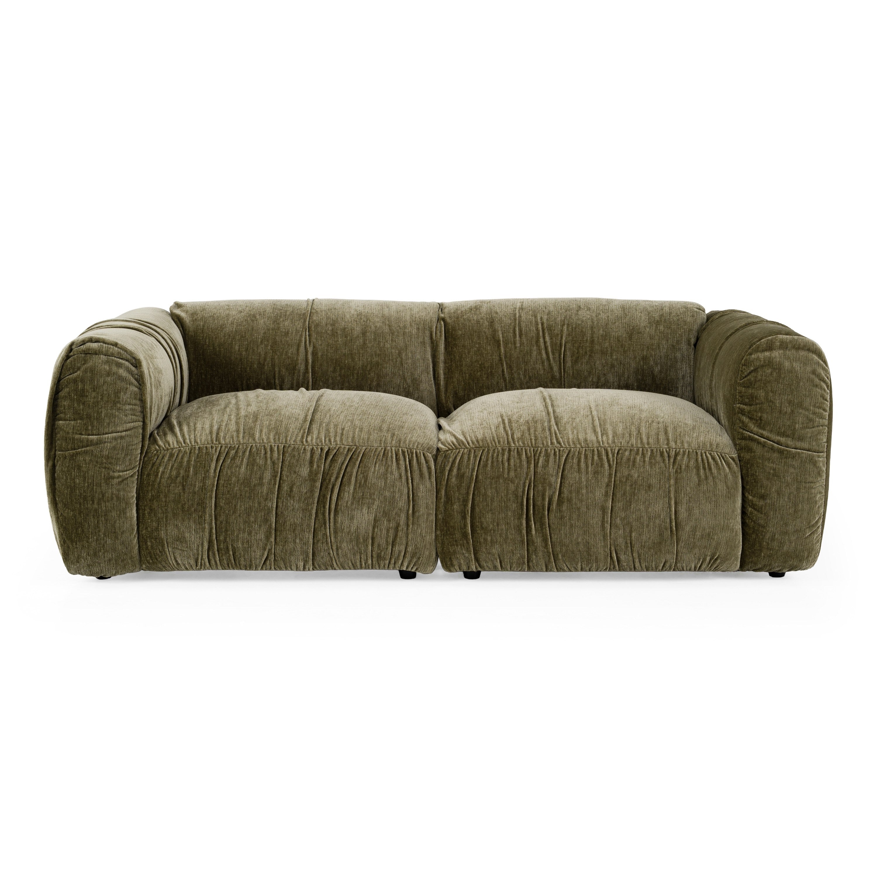 Siegal - Modern Olive Green Fabric Loveseat Sofa - image 5