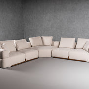 Simone - Modern Off-White Fabric Sectional Sofa