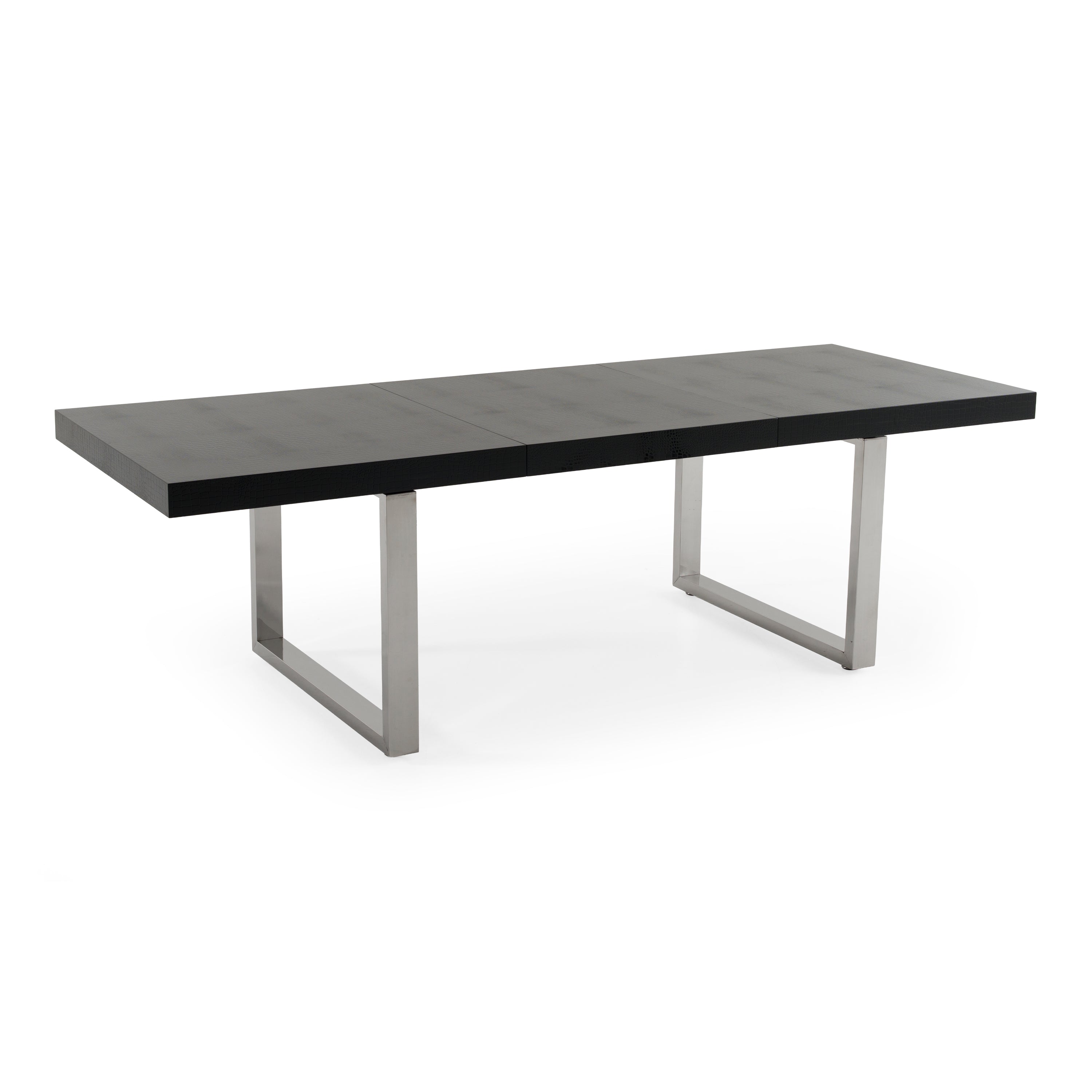 Skyline Modern Black Crocodile Lacquer Extendable Dining Table - image 5