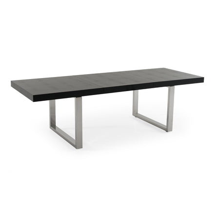 Skyline Modern Black Crocodile Lacquer Extendable Dining Table - image 5