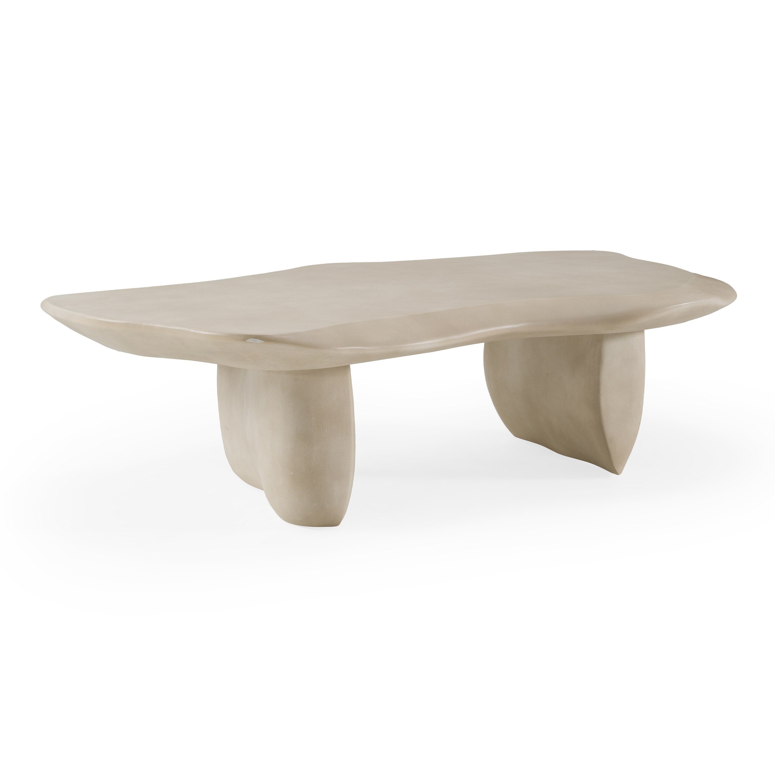 Slone - Modern Beige Concrete Coffee Table - image 4