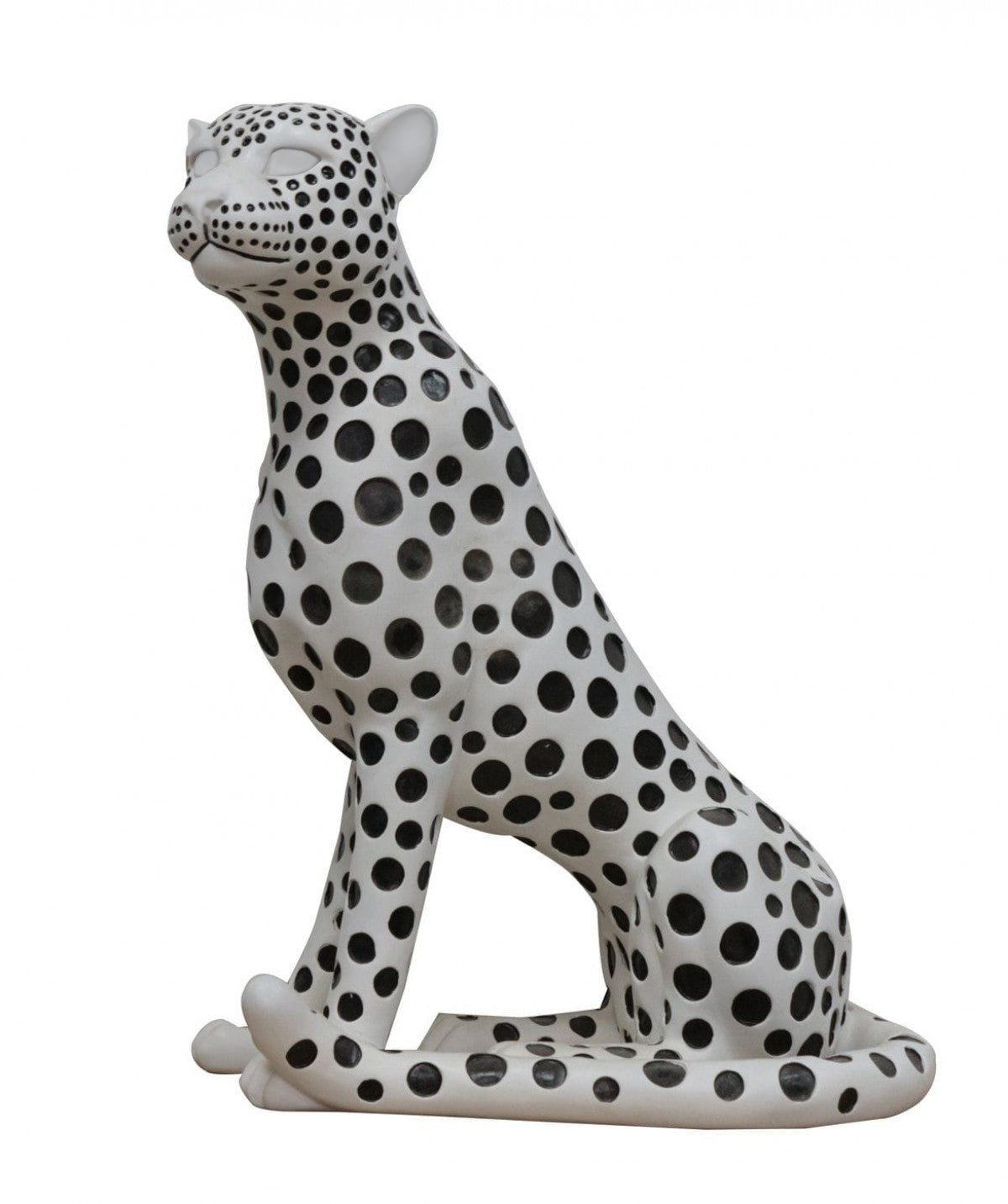 Snow Leopard - White & Black Sculpture