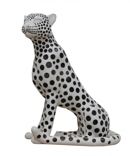 Snow Leopard - White & Black Sculpture