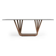 Solvang - Contemporary - Grey Glass + Walnut Rectangular Dining Table - image 2