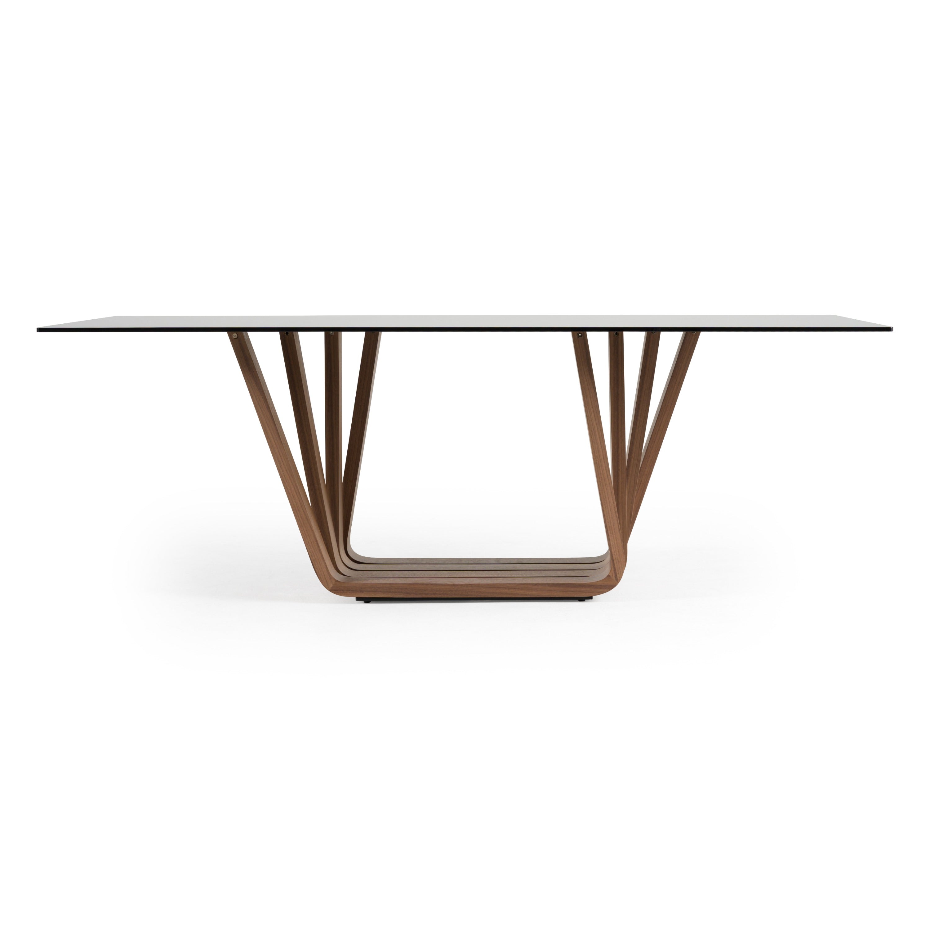 Solvang - Contemporary - Grey Glass + Walnut Rectangular Dining Table - image 2