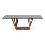 Solvang - Contemporary - Grey Glass + Walnut Rectangular Dining Table - image 3