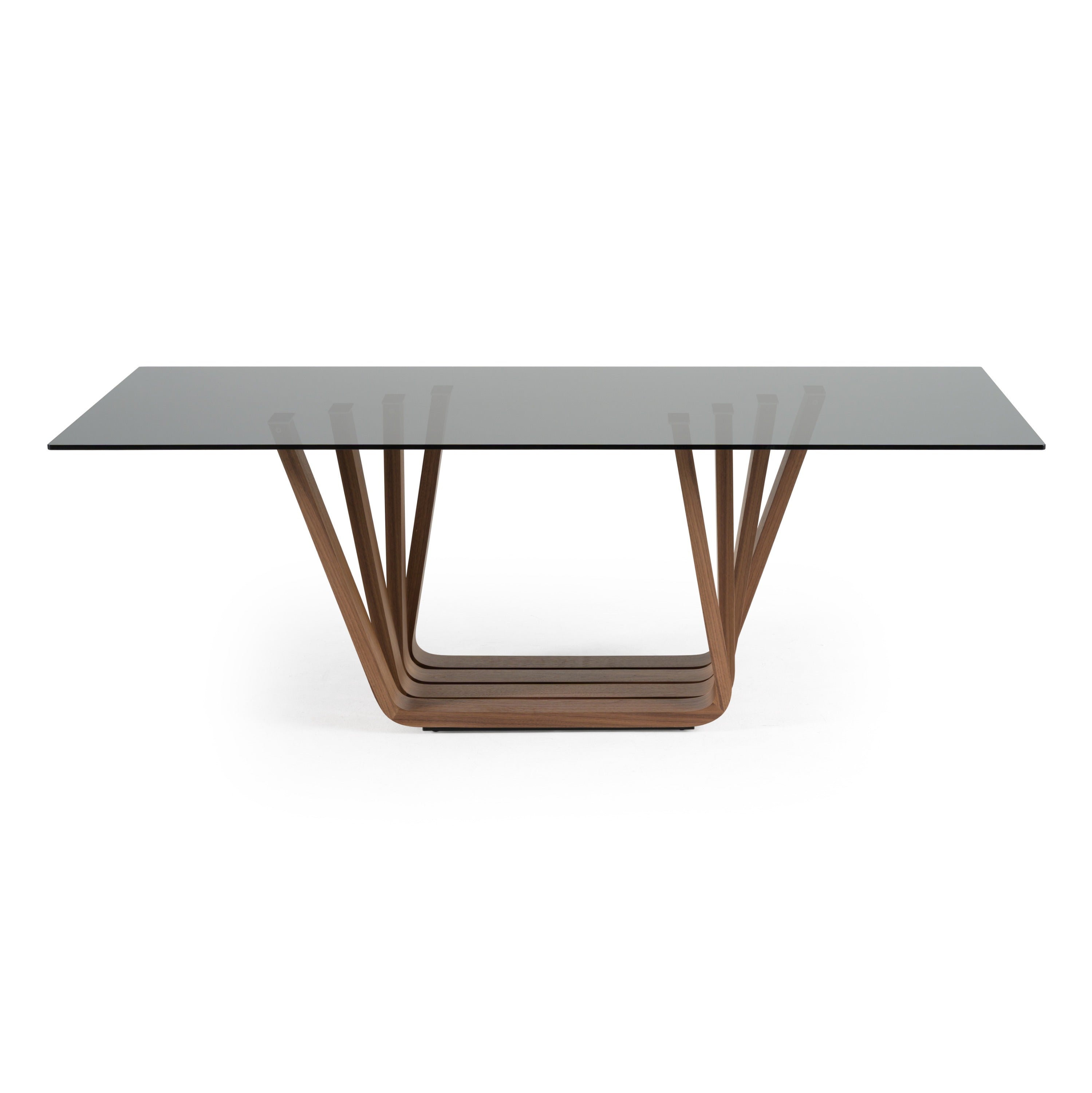 Solvang - Contemporary - Grey Glass + Walnut Rectangular Dining Table - image 3