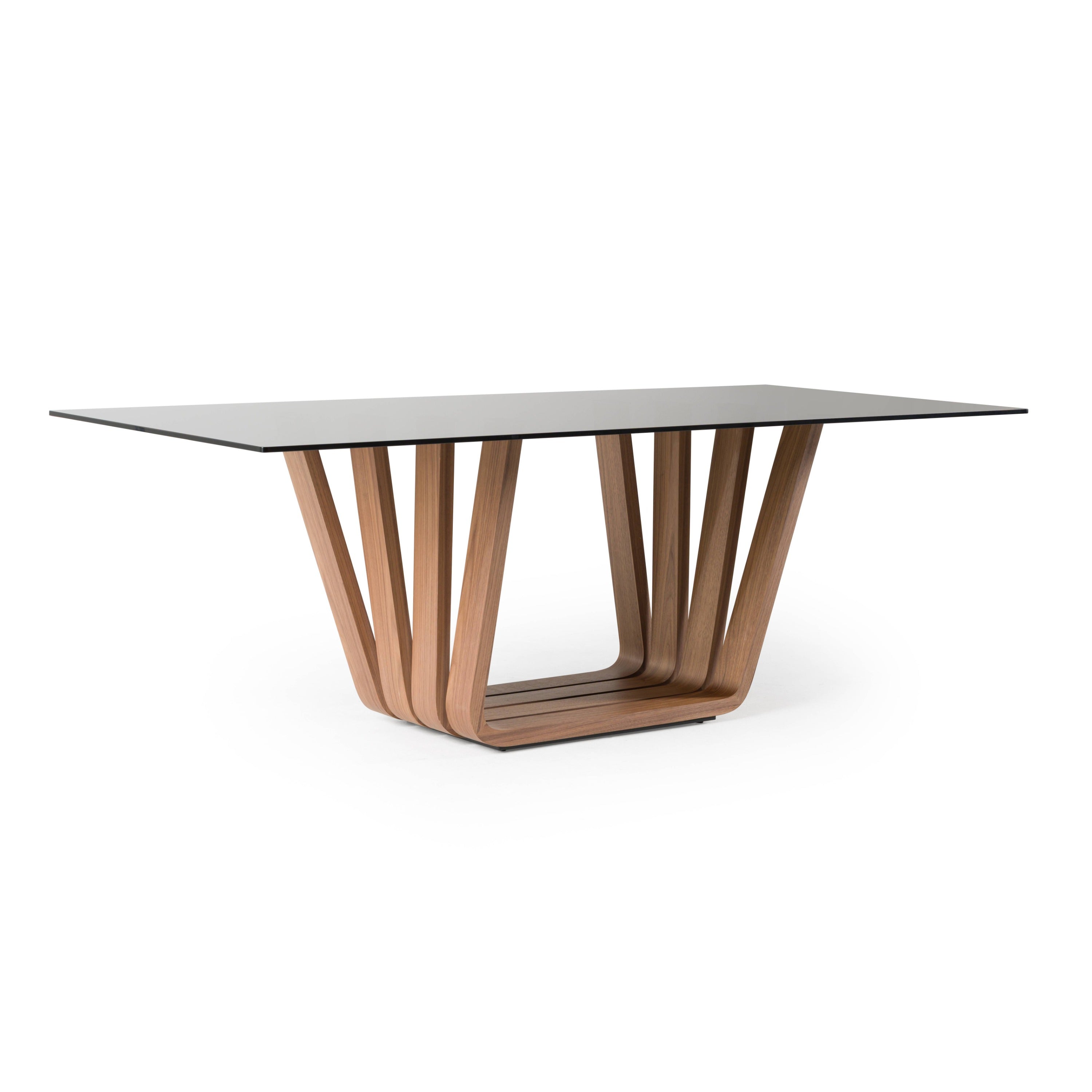 Solvang - Contemporary - Grey Glass + Walnut Rectangular Dining Table - image 4