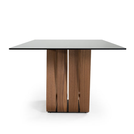 Solvang - Contemporary - Grey Glass + Walnut Rectangular Dining Table - image 5