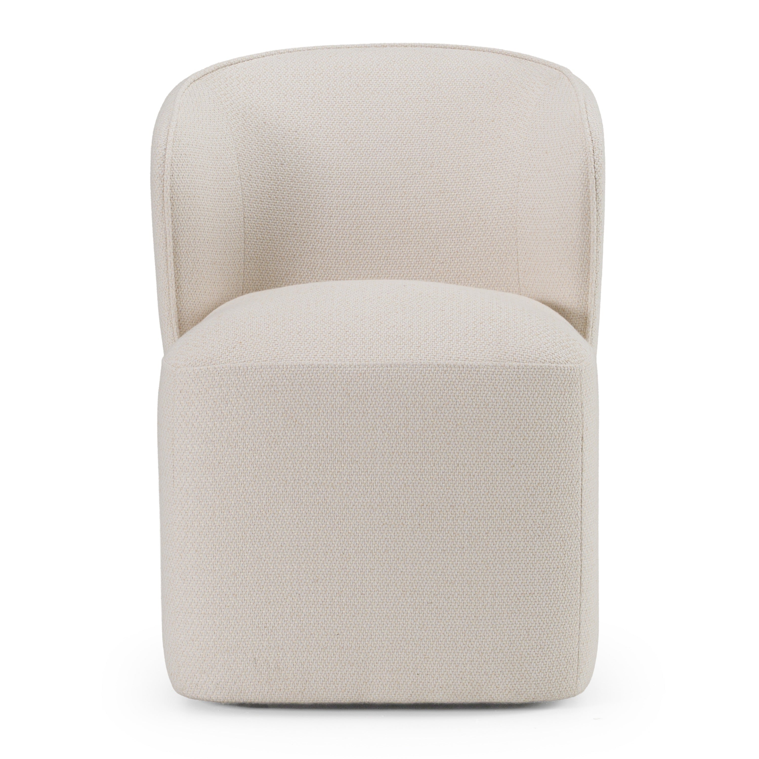 Souza - Modern Beige Fabric Swivel Dining Chair - image 2