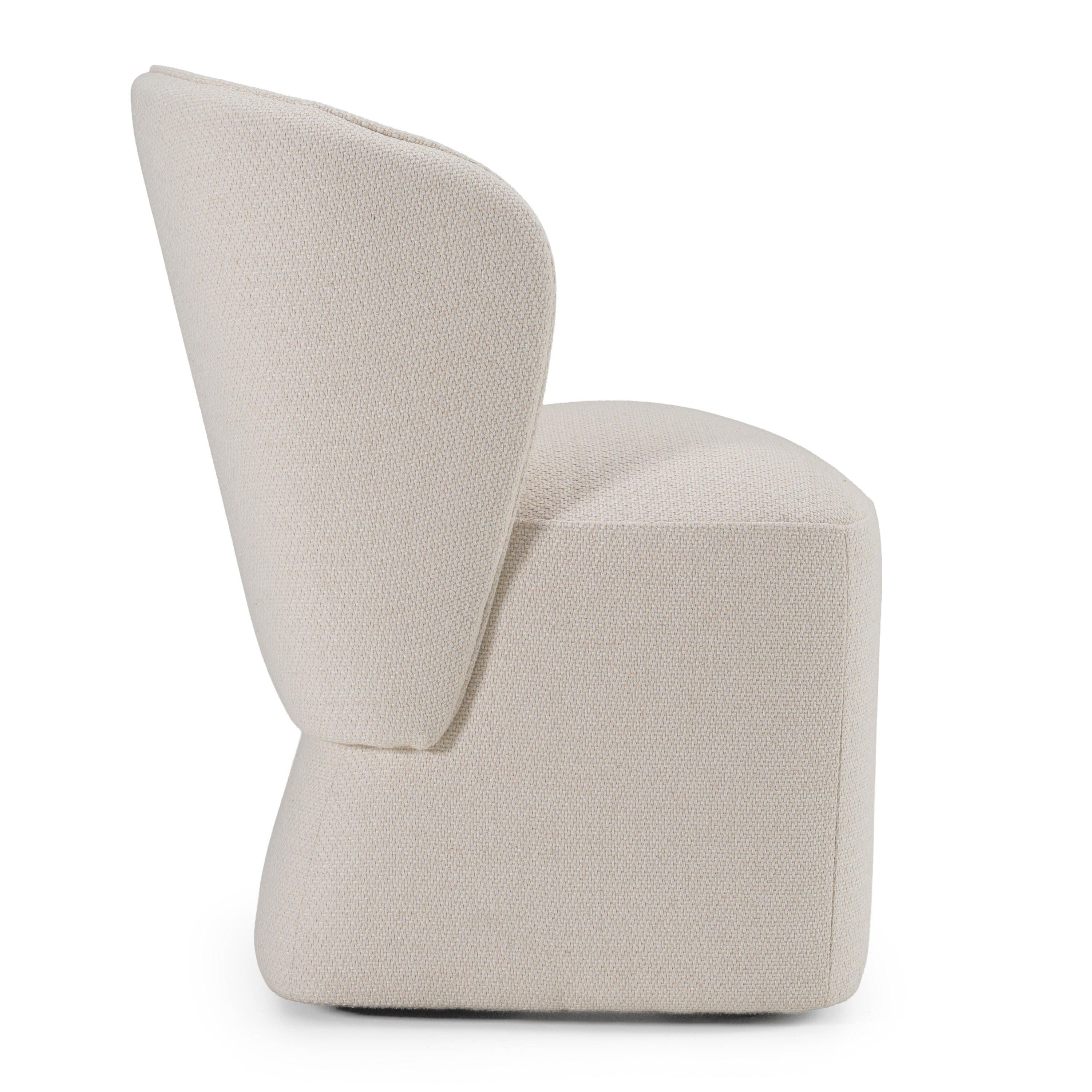 Souza - Modern Beige Fabric Swivel Dining Chair - image 3