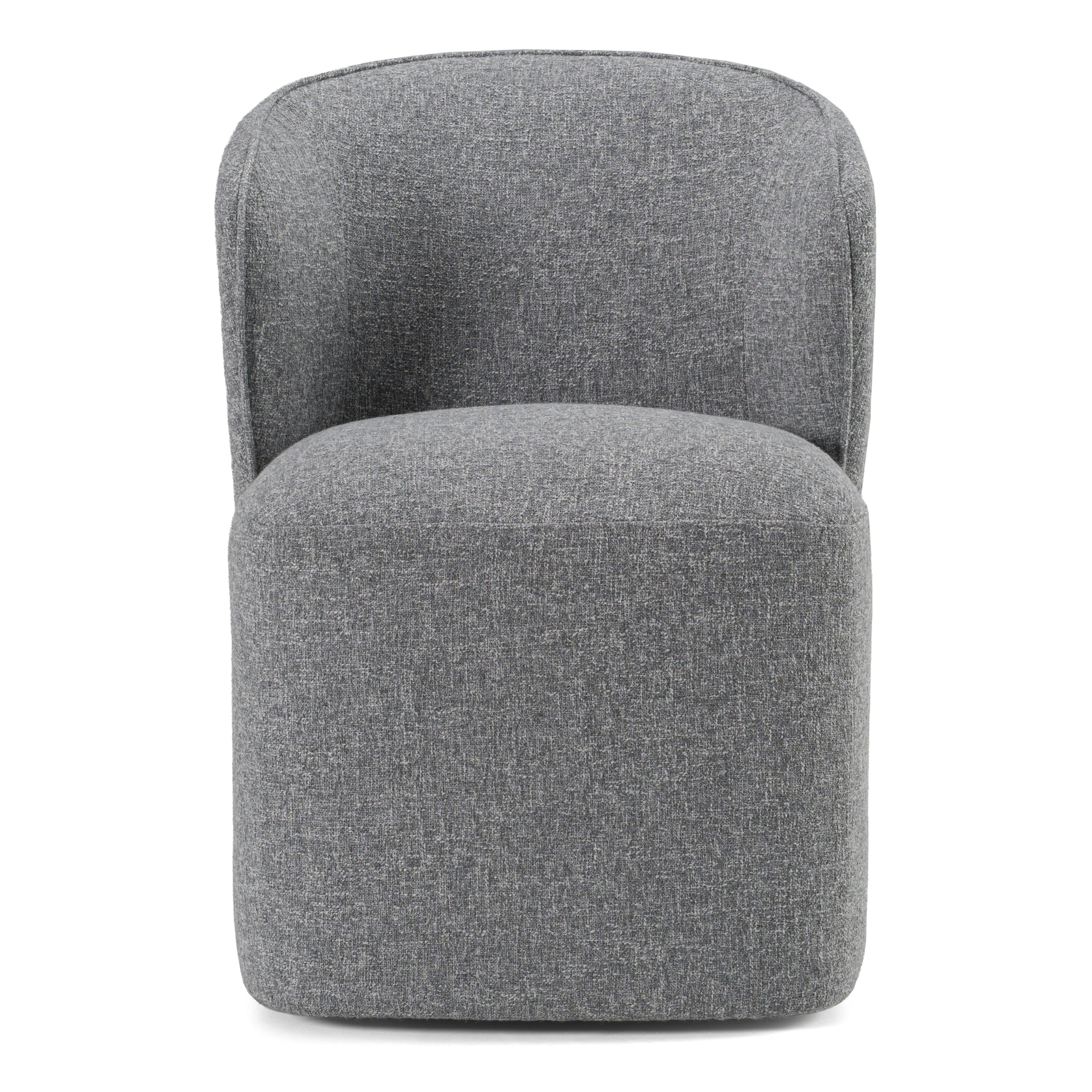 Souza - Modern Grey Fabric Swivel Dining Chair - image 2