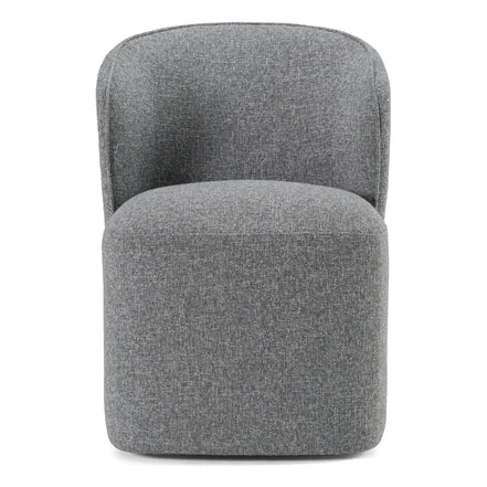 Souza - Modern Grey Fabric Swivel Dining Chair - image 2