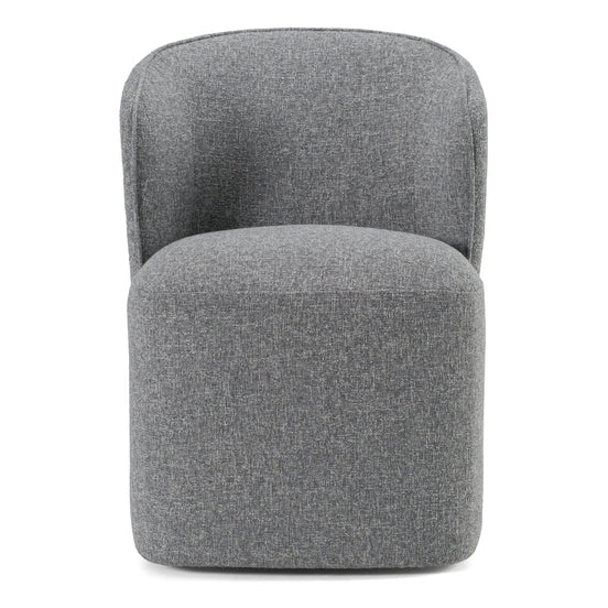 Souza - Modern Grey Fabric Swivel Dining Chair - image 2
