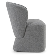 Souza - Modern Grey Fabric Swivel Dining Chair - image 3